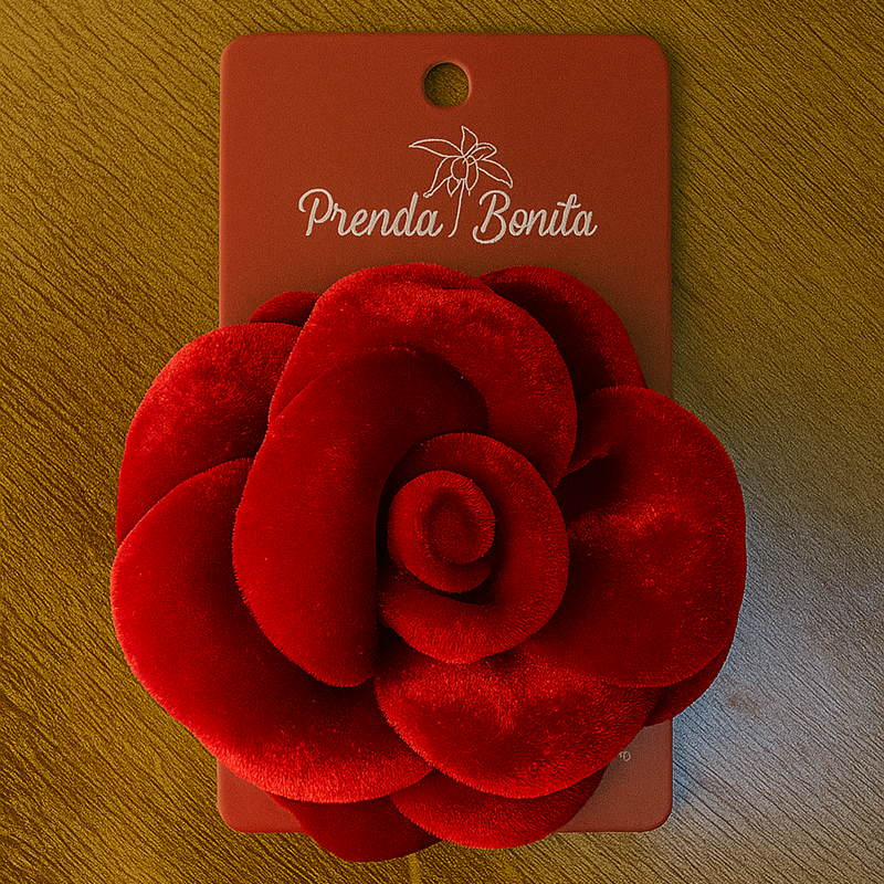 Flor de Cabelo em Veludo - PRENDA BONITA
