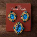 Conjunto Camafeu + Brincos Turquesa - PRENDA BONITA