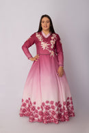 Vestido de Prenda Degradê com Aplicação e Barrado - RUMO PILCHAS