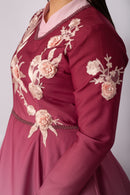 Vestido de Prenda Degradê com Aplicação e Barrado - RUMO PILCHAS