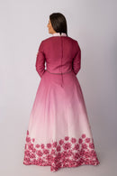 Vestido de Prenda Degradê com Aplicação e Barrado - RUMO PILCHAS