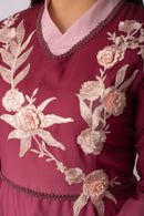 Vestido de Prenda Degradê com Aplicação e Barrado - RUMO PILCHAS