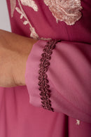 Vestido de Prenda Degradê com Aplicação e Barrado - RUMO PILCHAS